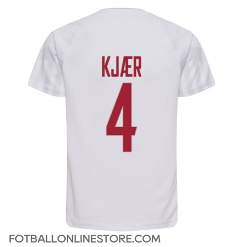 Billige Danmark Simon Kjaer #4 Bortetrøye VM 2022 Kortermet
